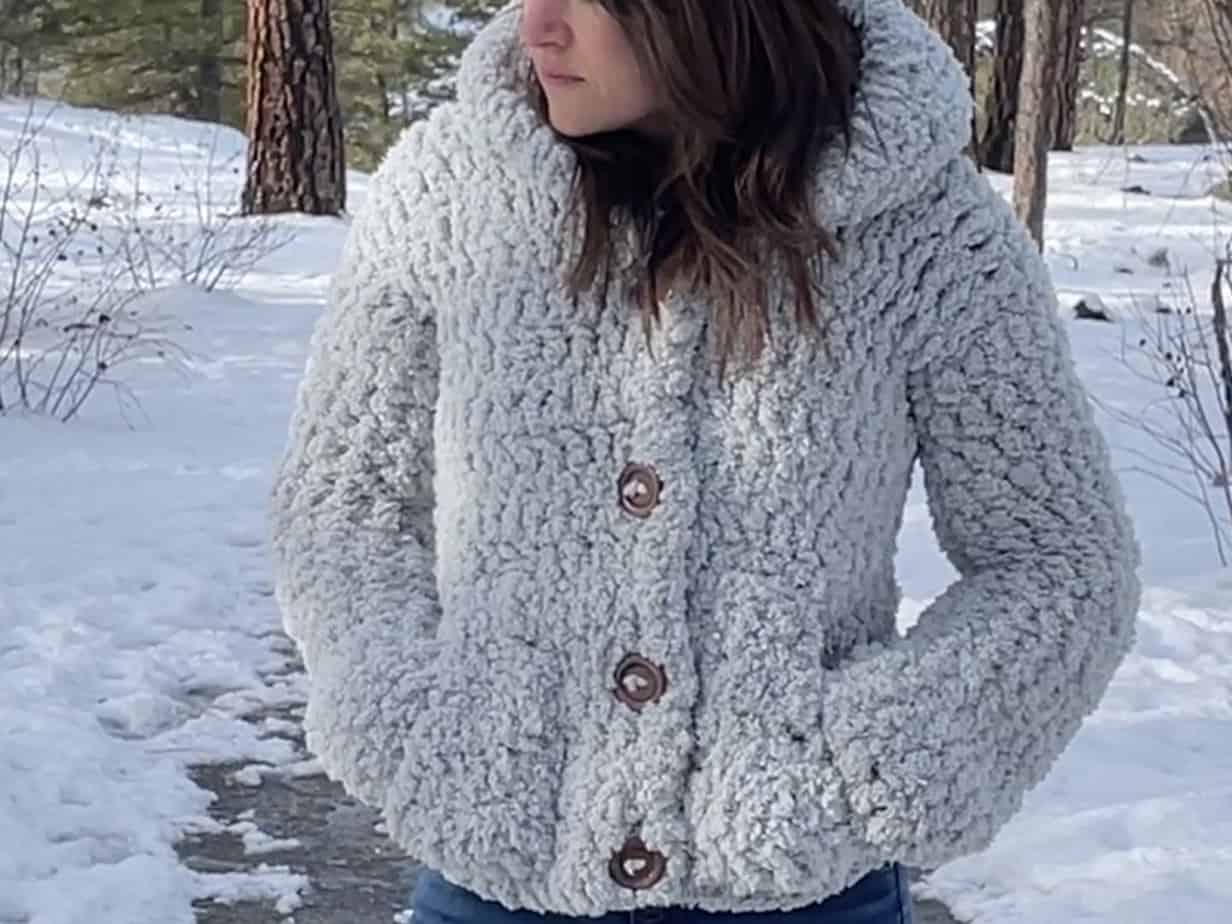 Woolen crochet jacket on sale